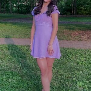Purple Short Sleeve Dress